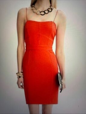 Banana Republic Red Wool Blend Purple Piped Sheath Corset Mini Dress Size 4 Sexy